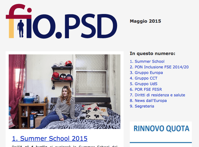 Newsletter fio.PSD – Maggio 2015