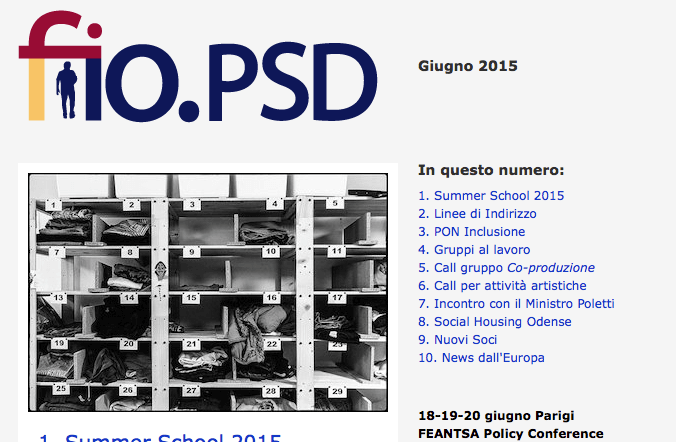 Newsletter fio.PSD – giugno 2015