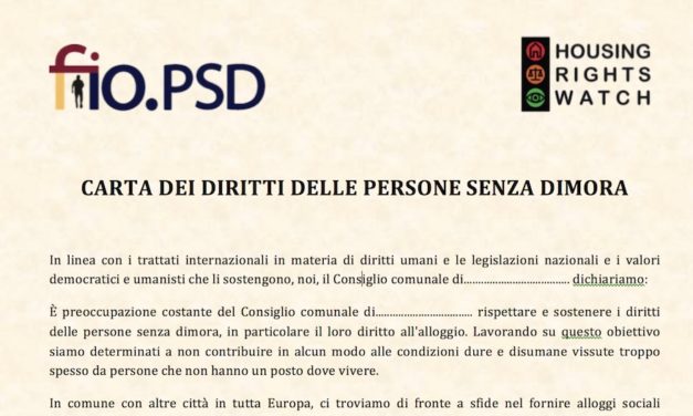 Carta dei Diritti delle Persone Senza Dimora (Homeless Bill of Rights)