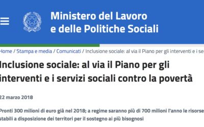 Inclusione sociale: al via il Piano per gli interventi e i servizi sociali contro la povertà