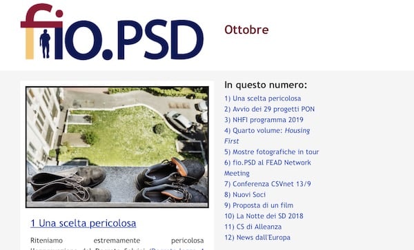 Newsletter fio.PSD – Ottobre 2018