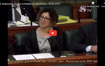 Audizione in Senato sul Reddito di Cittadinanza