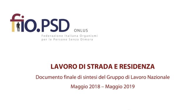 Documento conclusivo del GLN “Lavoro di Strada e Residenza”