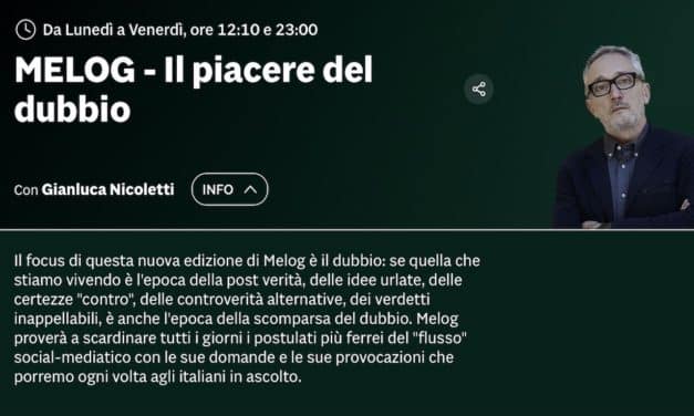 Melog, il piacere del dubbio – 31 marzo 2020