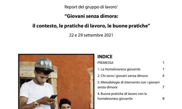 Report del gruppo di lavoro “Giovani senza dimora…”