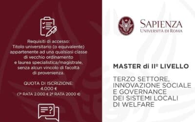 Master di II livello “Terzo Settore, innovazione sociale e governance dei sistemi locali di welfare”