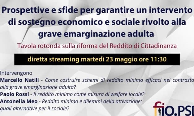 23 maggio: Tavola rotonda sulla riforma del Reddito di Cittadinanza