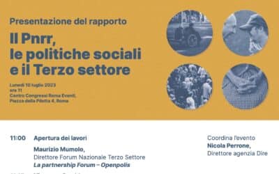 10 luglio – Il Pnrr, le politiche sociali e il Terzo Settore