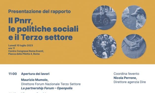 10 luglio – Il Pnrr, le politiche sociali e il Terzo Settore