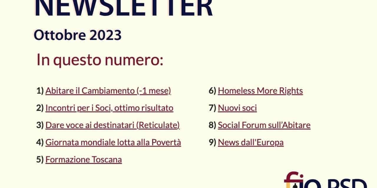 Ottobre 2023 – Newsletter fio.PSD