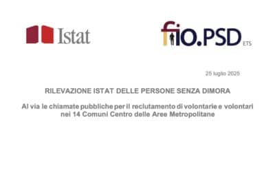 CS: al via la Rilevazione nazionale dei Senza Dimora con ISTAT
